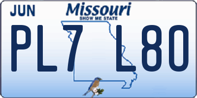 MO license plate PL7L8O
