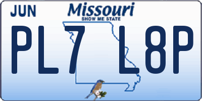MO license plate PL7L8P