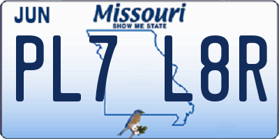 MO license plate PL7L8R