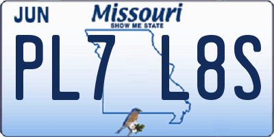 MO license plate PL7L8S
