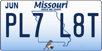 MO license plate PL7L8T