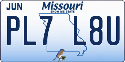 MO license plate PL7L8U
