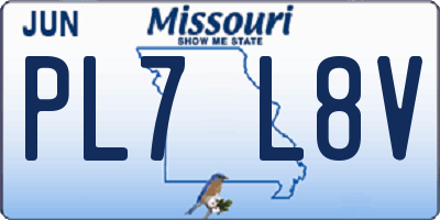 MO license plate PL7L8V