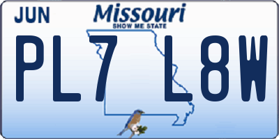 MO license plate PL7L8W