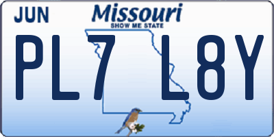 MO license plate PL7L8Y
