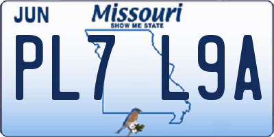 MO license plate PL7L9A