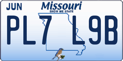 MO license plate PL7L9B