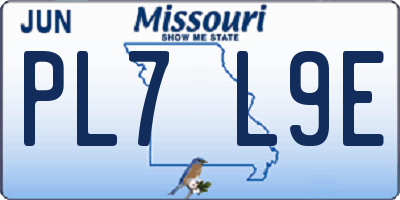 MO license plate PL7L9E