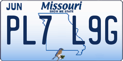 MO license plate PL7L9G