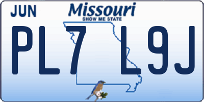 MO license plate PL7L9J