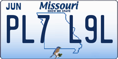 MO license plate PL7L9L
