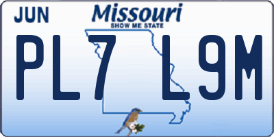 MO license plate PL7L9M