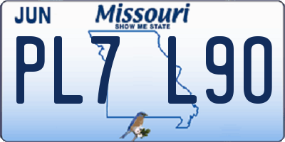 MO license plate PL7L9O