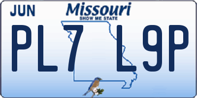 MO license plate PL7L9P