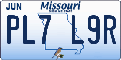 MO license plate PL7L9R