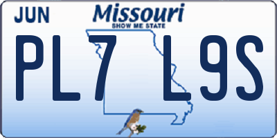 MO license plate PL7L9S