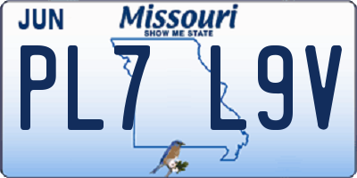 MO license plate PL7L9V