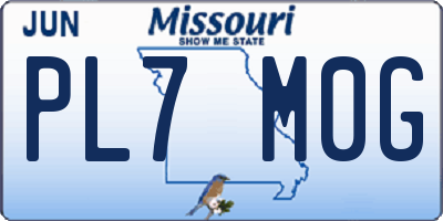 MO license plate PL7M0G