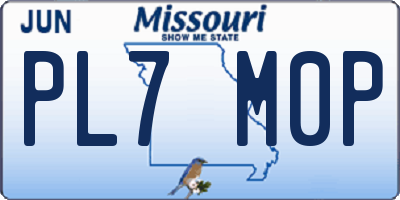 MO license plate PL7M0P