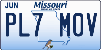 MO license plate PL7M0V