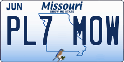 MO license plate PL7M0W
