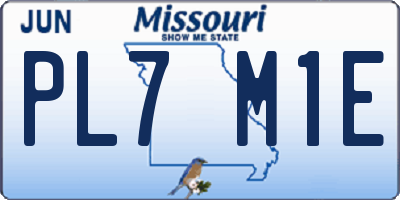 MO license plate PL7M1E