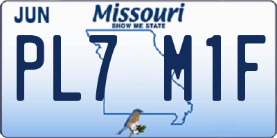 MO license plate PL7M1F
