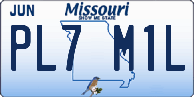 MO license plate PL7M1L