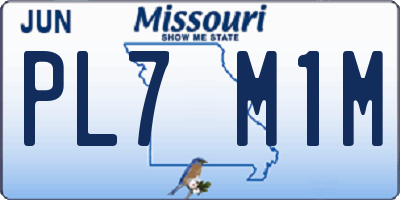 MO license plate PL7M1M