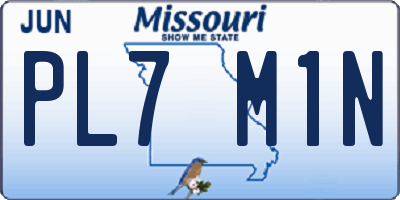 MO license plate PL7M1N