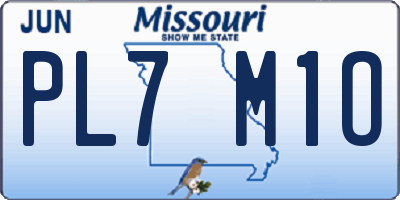 MO license plate PL7M1O