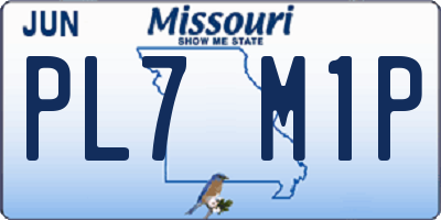 MO license plate PL7M1P