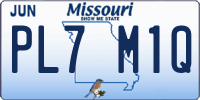MO license plate PL7M1Q