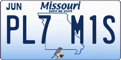 MO license plate PL7M1S
