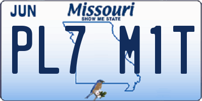 MO license plate PL7M1T