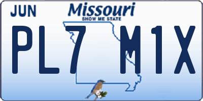 MO license plate PL7M1X