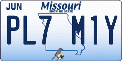 MO license plate PL7M1Y