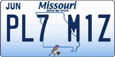 MO license plate PL7M1Z