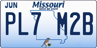 MO license plate PL7M2B