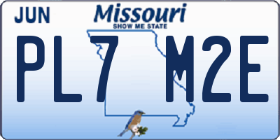 MO license plate PL7M2E