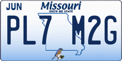MO license plate PL7M2G