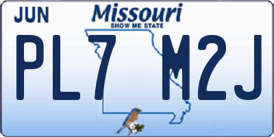 MO license plate PL7M2J