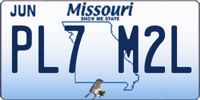 MO license plate PL7M2L