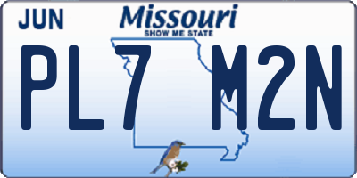 MO license plate PL7M2N