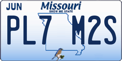 MO license plate PL7M2S