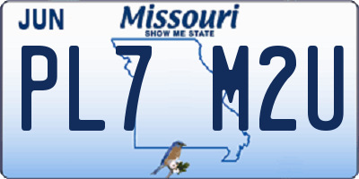 MO license plate PL7M2U