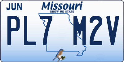 MO license plate PL7M2V
