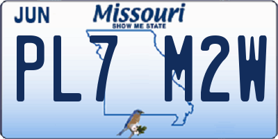 MO license plate PL7M2W