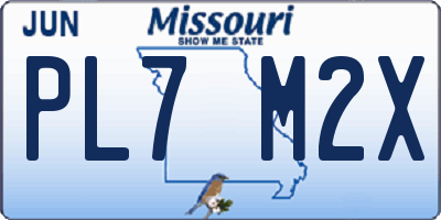 MO license plate PL7M2X