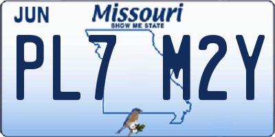 MO license plate PL7M2Y